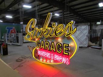 Sickies Garage Sign